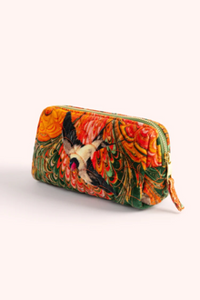 Powder Marble Swallow Quilted Makeup Bag - Leila Luxe