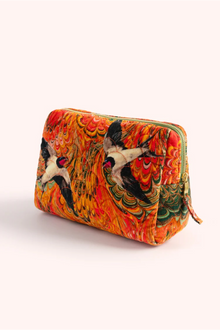 Powder Marble Swallow Quilted Wash Bag - Leila Luxe