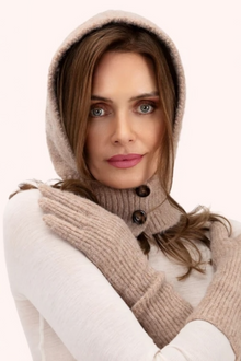 Powder Sofia Hooded Snood - Leila Luxe