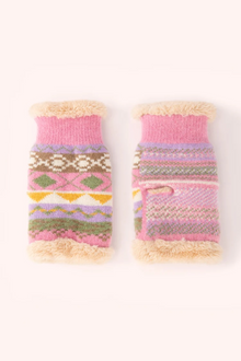Powder Kayla Fair Isle Wrist Warmer Gloves - Leila Luxe