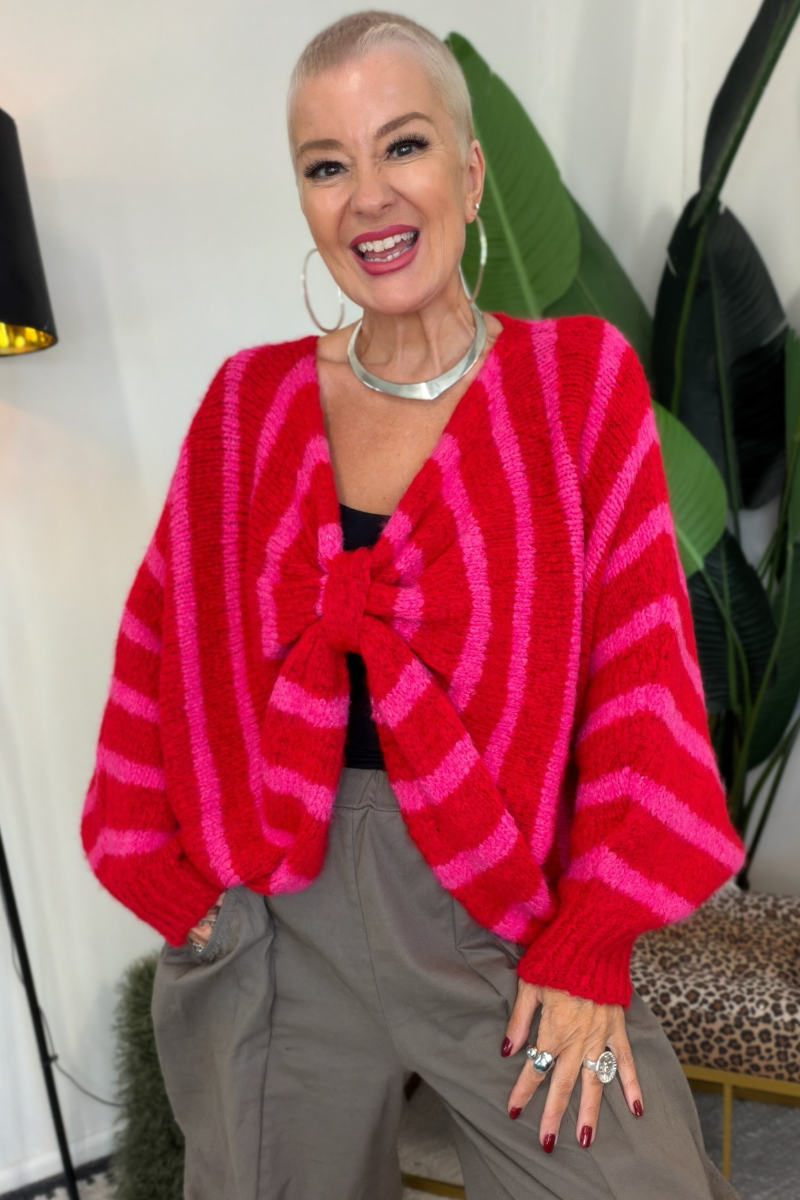 Knot Front Stripe Knit