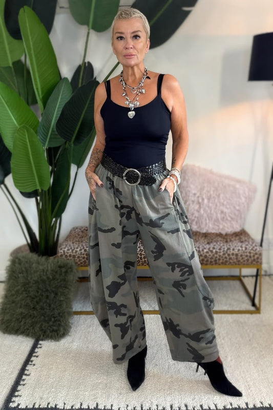 PRE ORDER Camo Barrel Leg Joggers