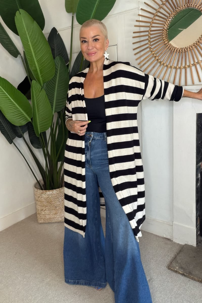 Billie Stripe Longline Cardigan