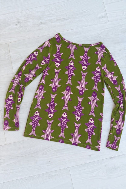 Sheerest Cashmere Mix Knitted Top - Fish
