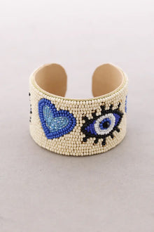 Adjustable Beaded Eye Bracelet - Stone