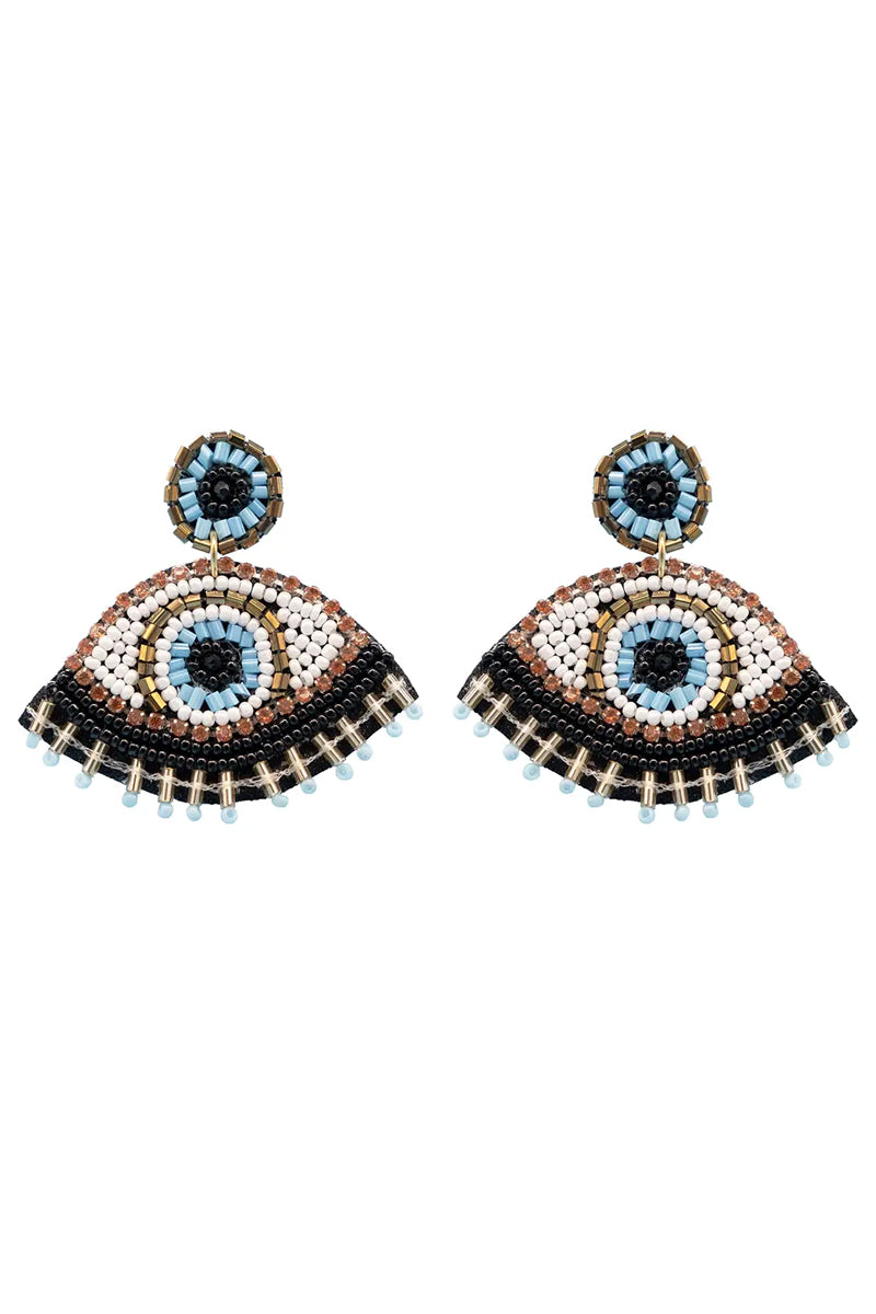 beaded eye earrings