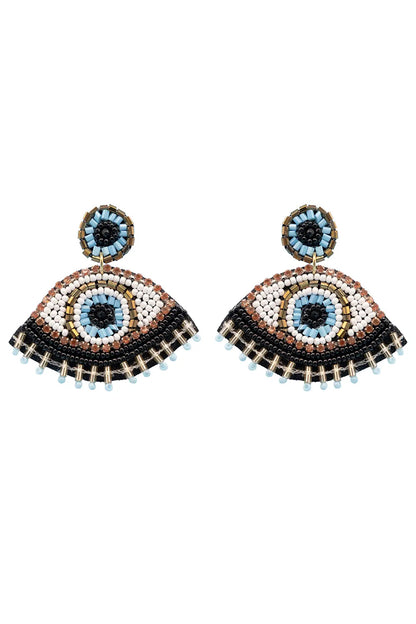 beaded eye earrings