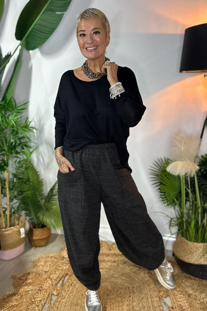 Check Brooke Patch Pocket Barrel Pants