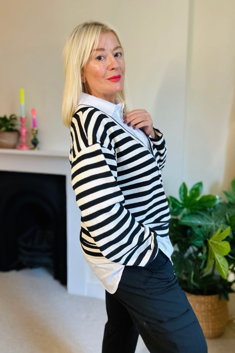 Effie Stripe Knitted Jumper & Shirt