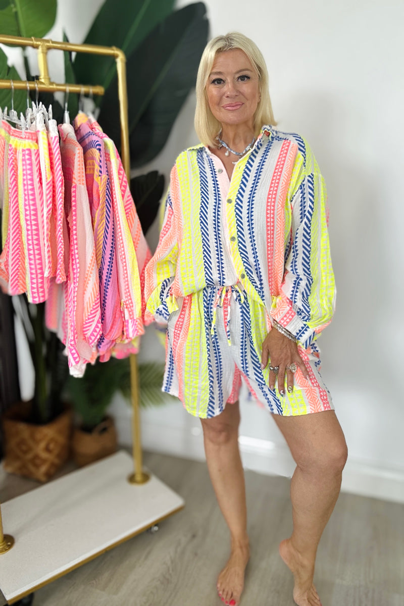 Chevron Stripe Cotton Shirt