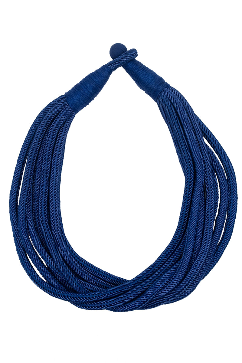 blue multi layer necklace