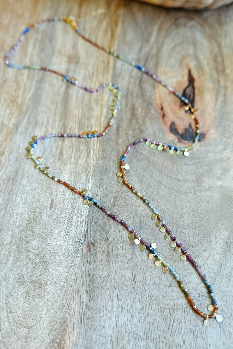 bright long boho necklace 