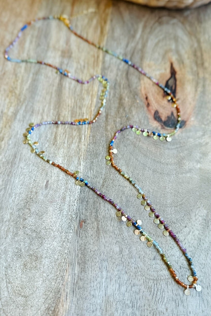 bright long boho necklace 