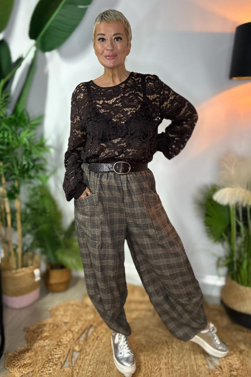 Check Brooke Patch Pocket Barrel Pants