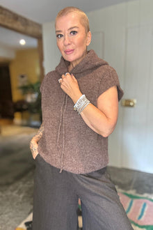 Isla Hooded Sleeveless Knitted Jumper