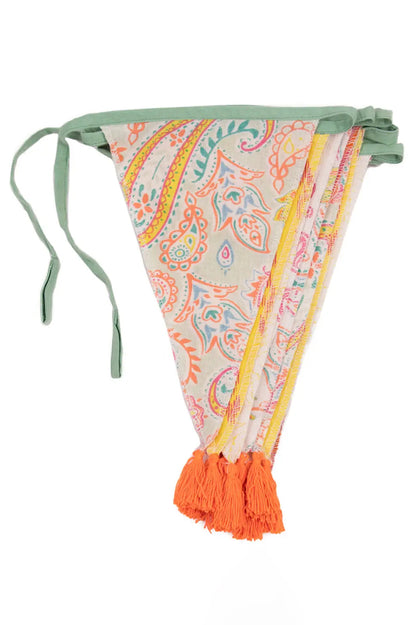 Paisley Cotton Fabric Bunting, 3m