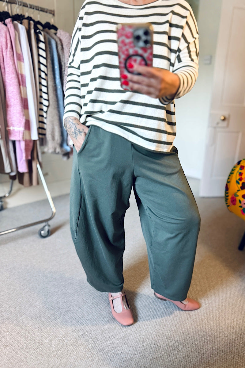 khaki balloon trousers