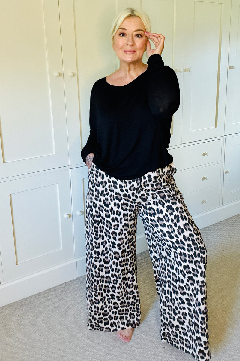 Livvy Leopard Print Trousers