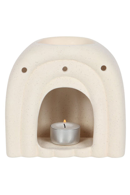 Minimalist Cream Speckle Arch Oil Burner and Wax Warmer