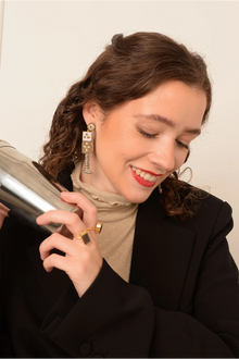 My Doris Outlet Gold Champagne Drop Earrings