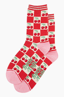 Bamboo Socks - Cherry Squares