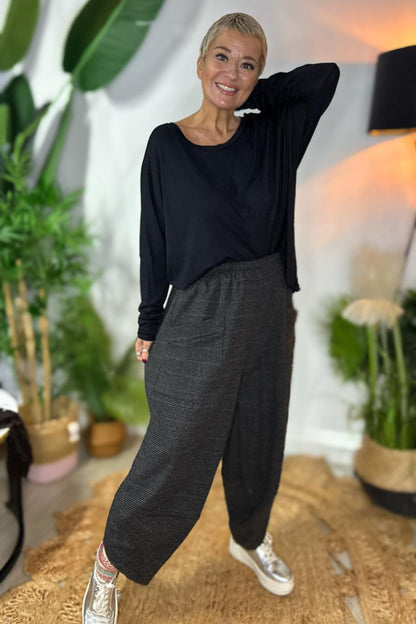 Check Brooke Patch Pocket Barrel Pants