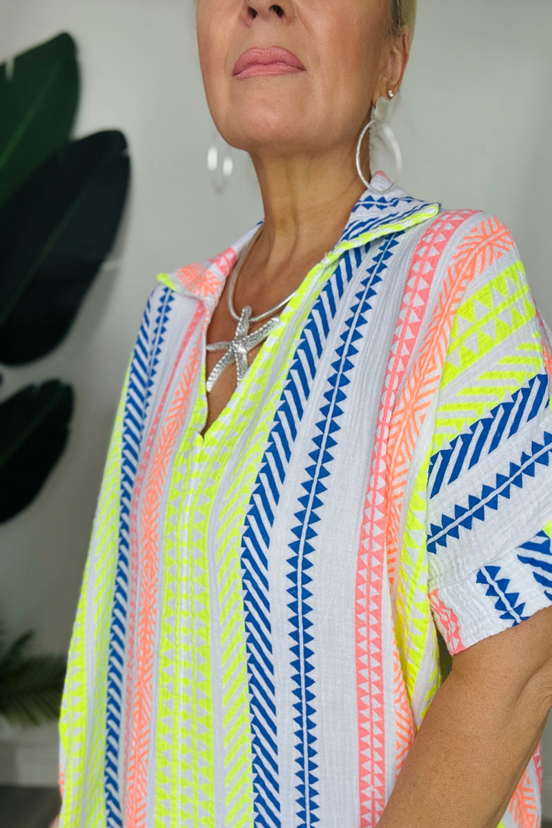 Chevron Longline Cotton Tunic