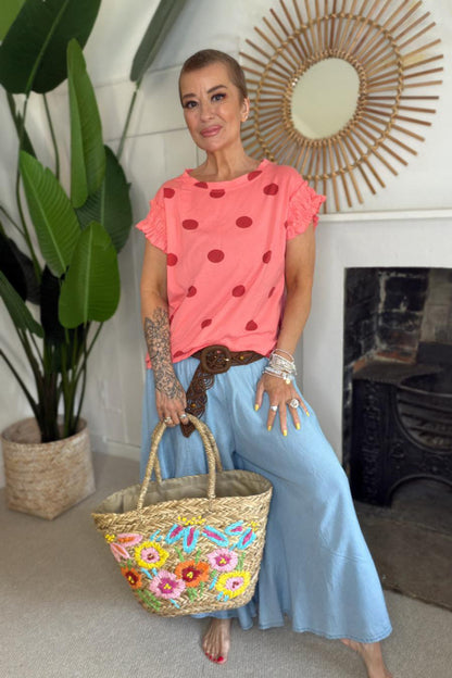 Polka Dot Frill Tee