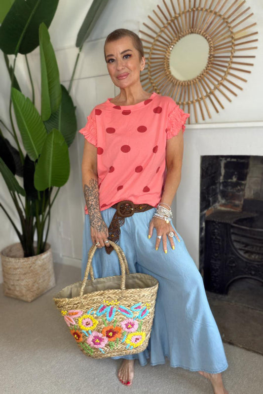 Polka Dot Frill Tee