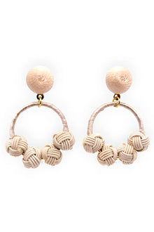 Narratives The Line Cotton Woven Knot Small Hoop Earrings
