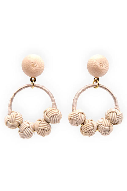 Narratives The Line Cotton Woven Knot Small Hoop Earrings