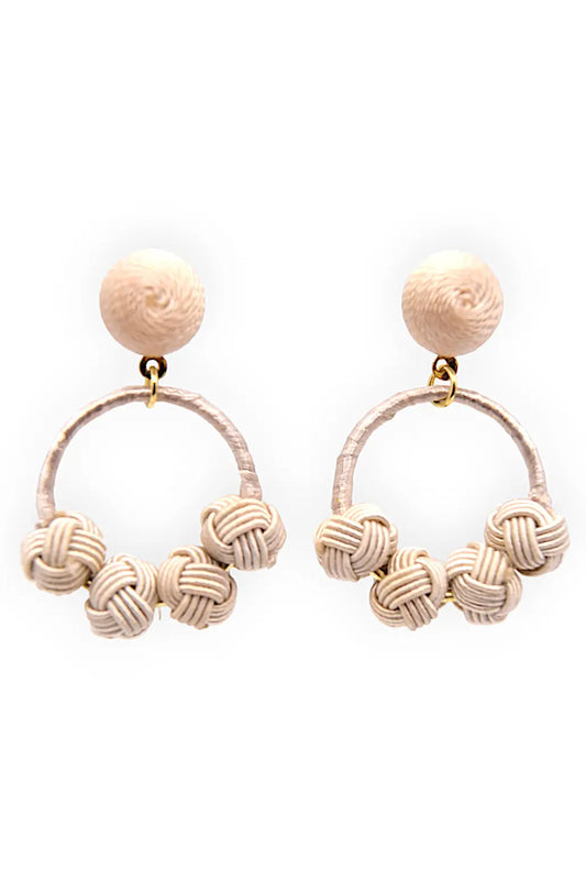 Narratives The Line Cotton Woven Knot Small Hoop Earrings