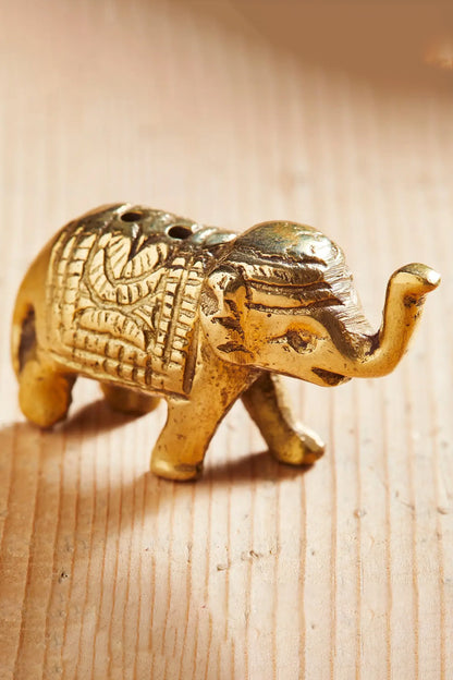 Tiny Brass Elephant Incense Holder