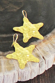 Ocean Star Hammered Silver Earrings