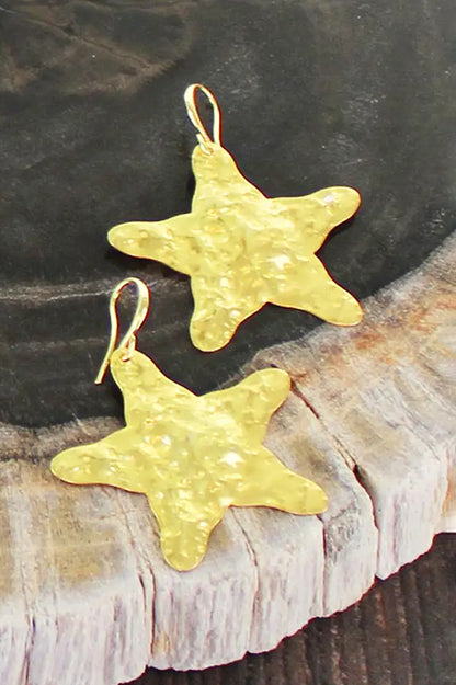 Ocean Star Hammered Silver Earrings