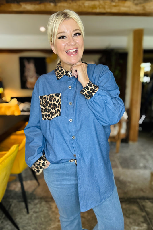 Leopard Denim Shirt