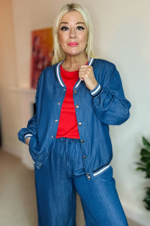 Romy Denim Bomber Jacket