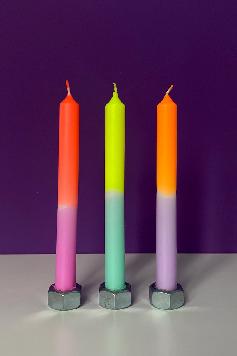 dip dye neon pastel candles 