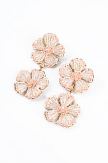 My Doris Blush Pink Floral Double Drop Earrings