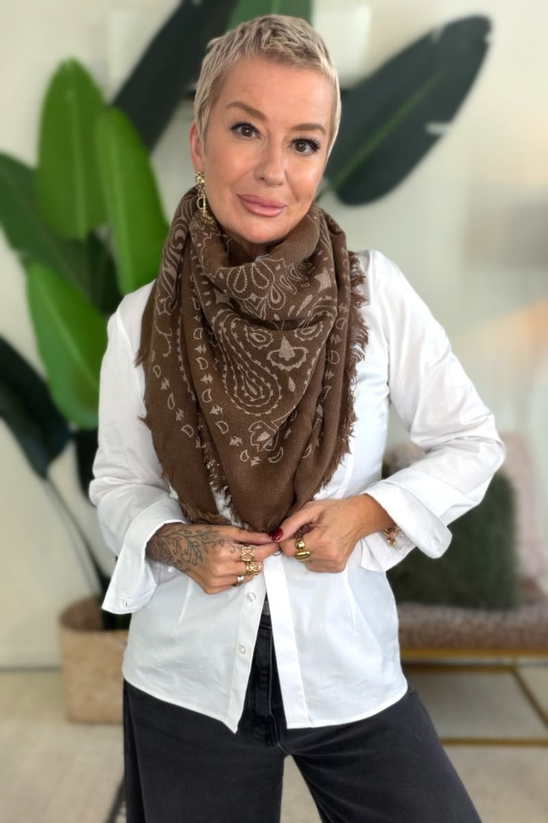 Paisley Woven Square Scarf