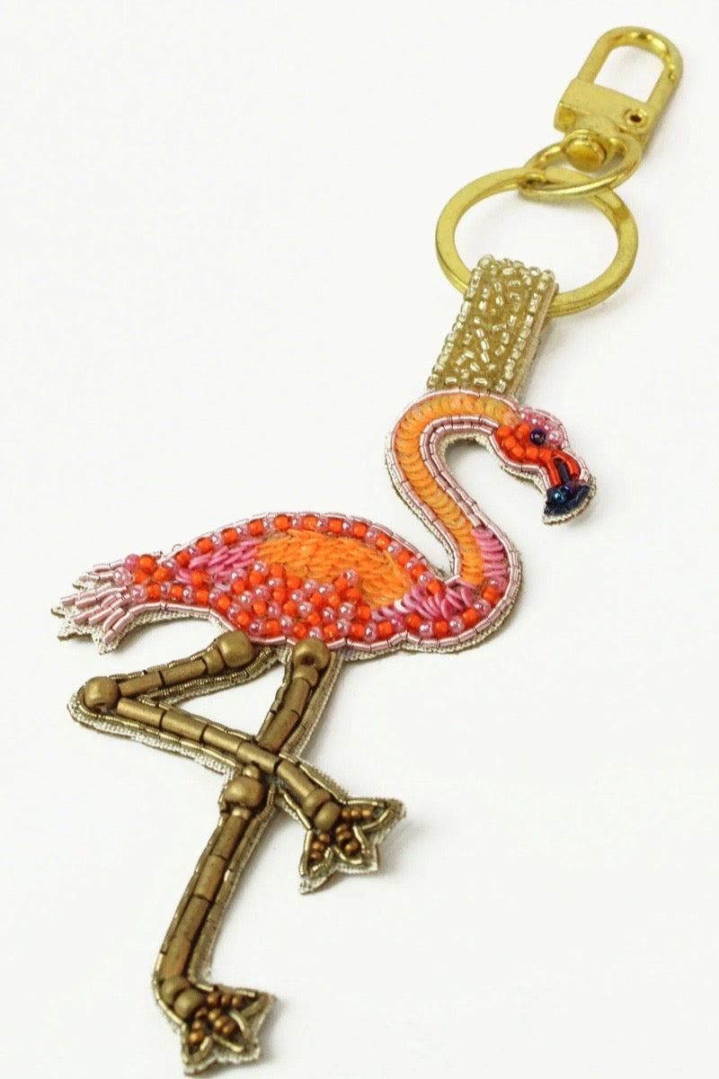 flamingo keyring 