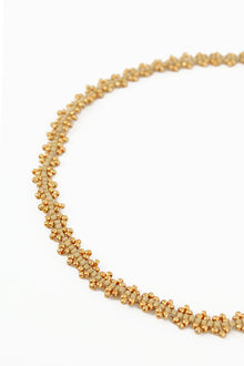 gold flower beaded choker