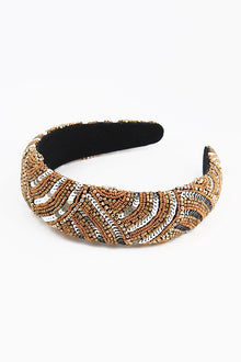 gold silver beaded headband 