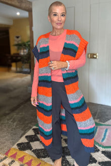 Jennie Longline Striped Cardigan