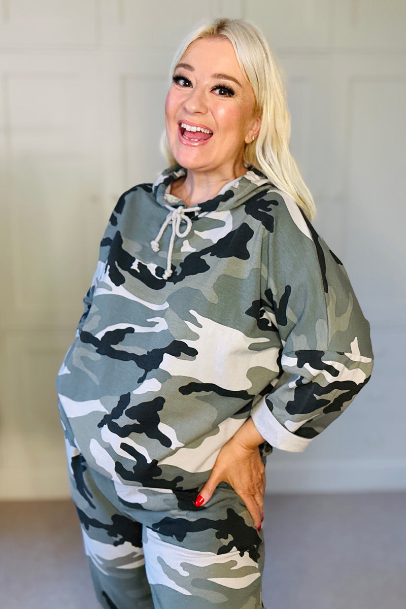 Demi Camo Hooded Top