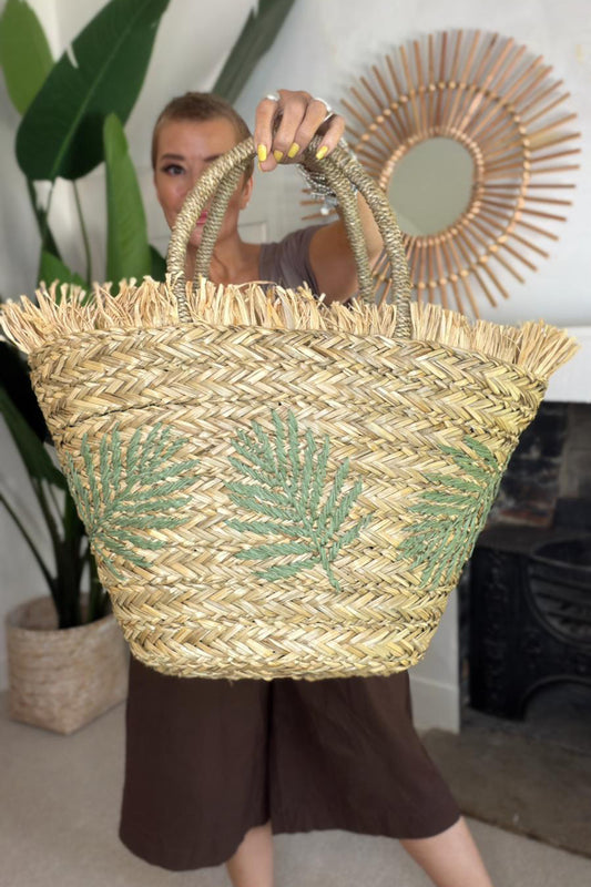 Palm Leaf Basket Bag