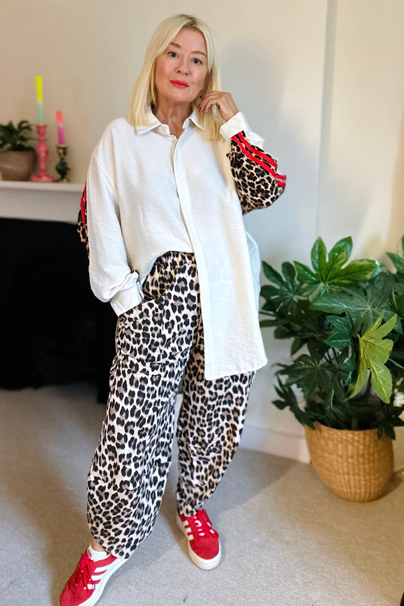 Brooke Patch Pocket Balloon Pants -Leopard