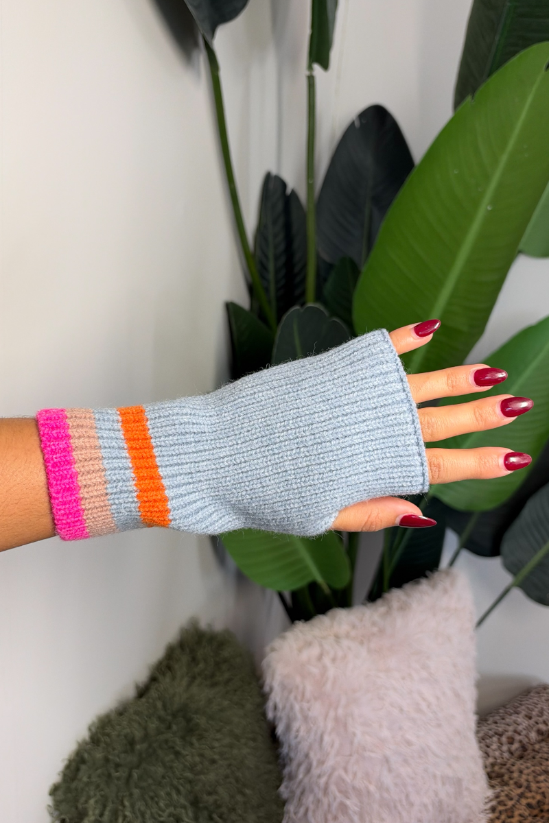 Rainbow Stripe Wrist Warmers
