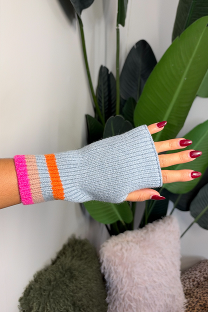 Rainbow Stripe Wrist Warmers