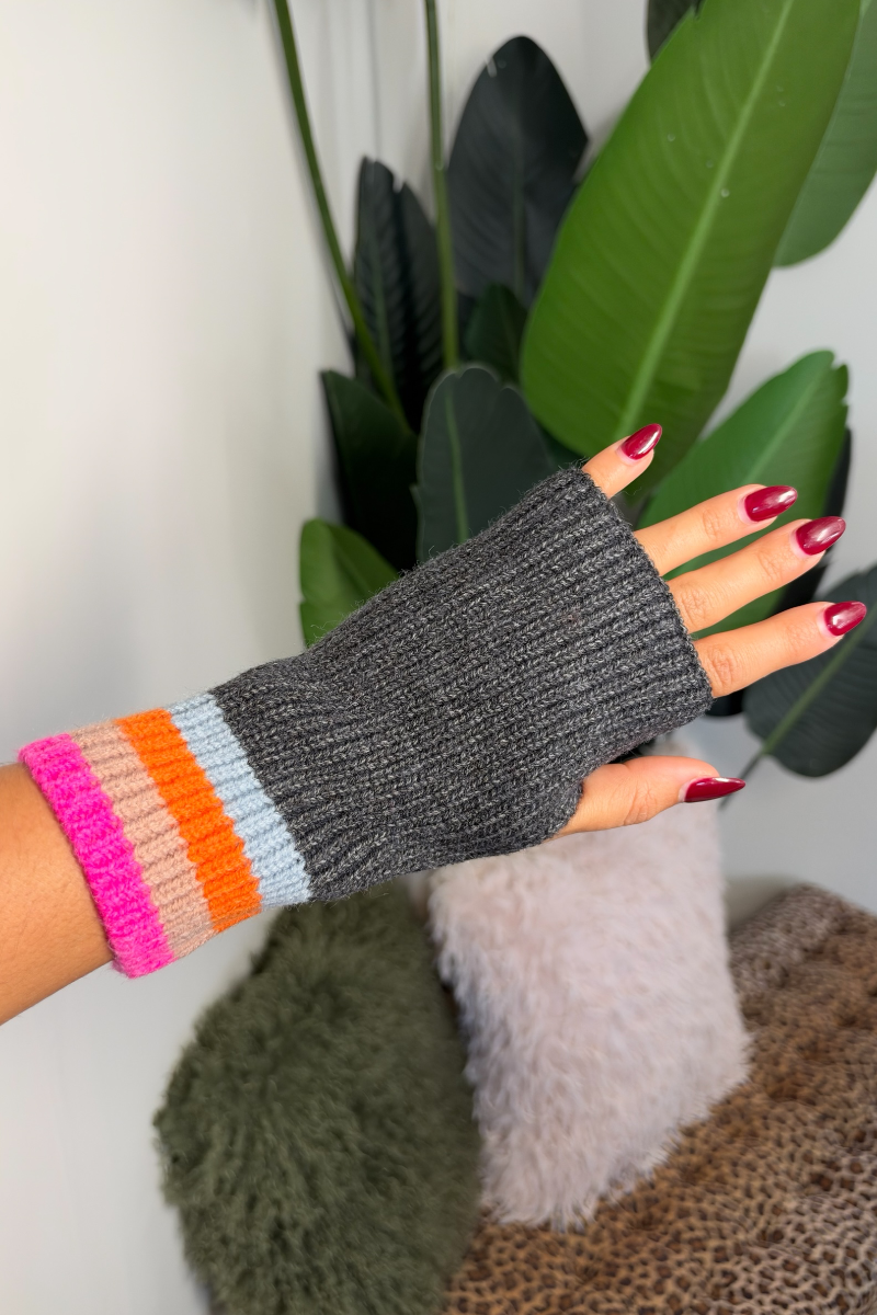 Rainbow Stripe Wrist Warmers